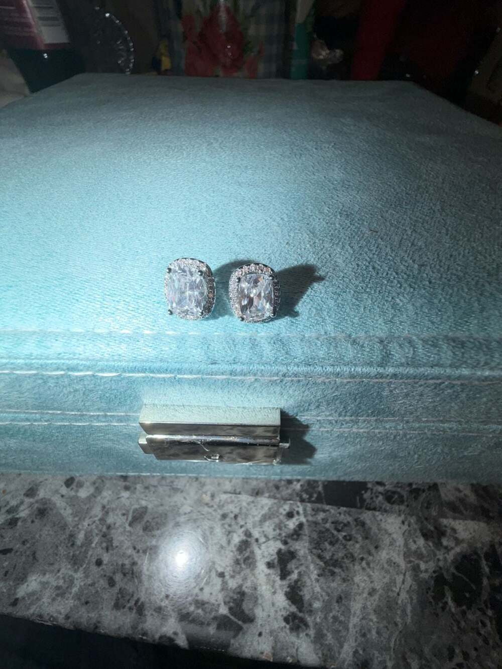 Cushion Cut Moissanite Halo Stud Earrings with GRA Certification
